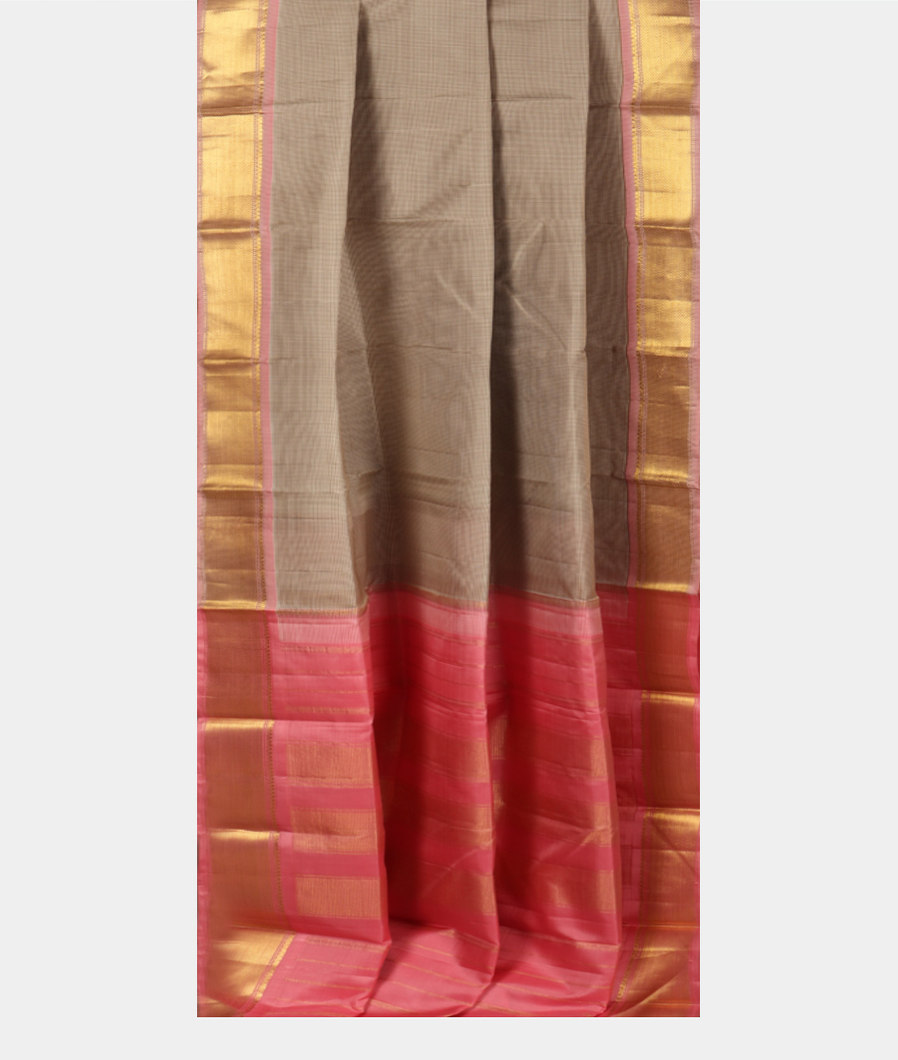 White and Grey Handwoven Kanjivaram Silk Saree T3746032
