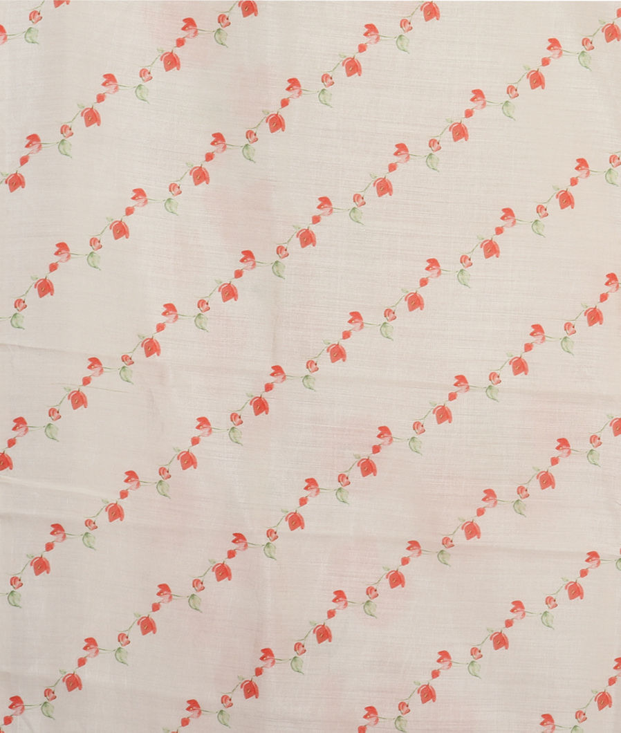 White Kora Organza Printed Saree T3967283