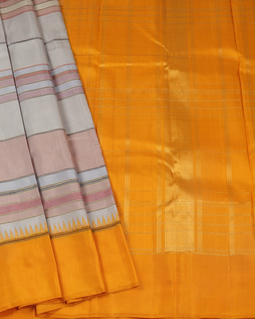 Grey Handwoven Kanjivaram Silk Saree T4119952