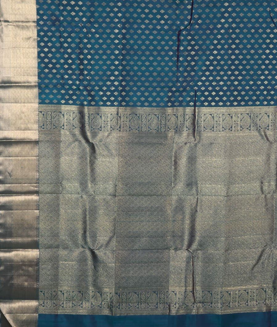 Blue Handwoven Kanjivaram Silk Saree T4032624
