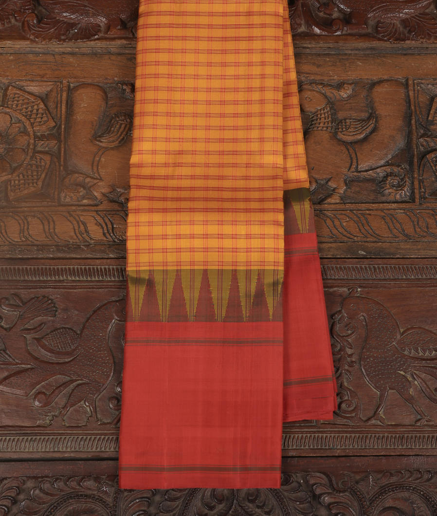Yellow Handwoven Kanjivaram Silk Saree T404100-image