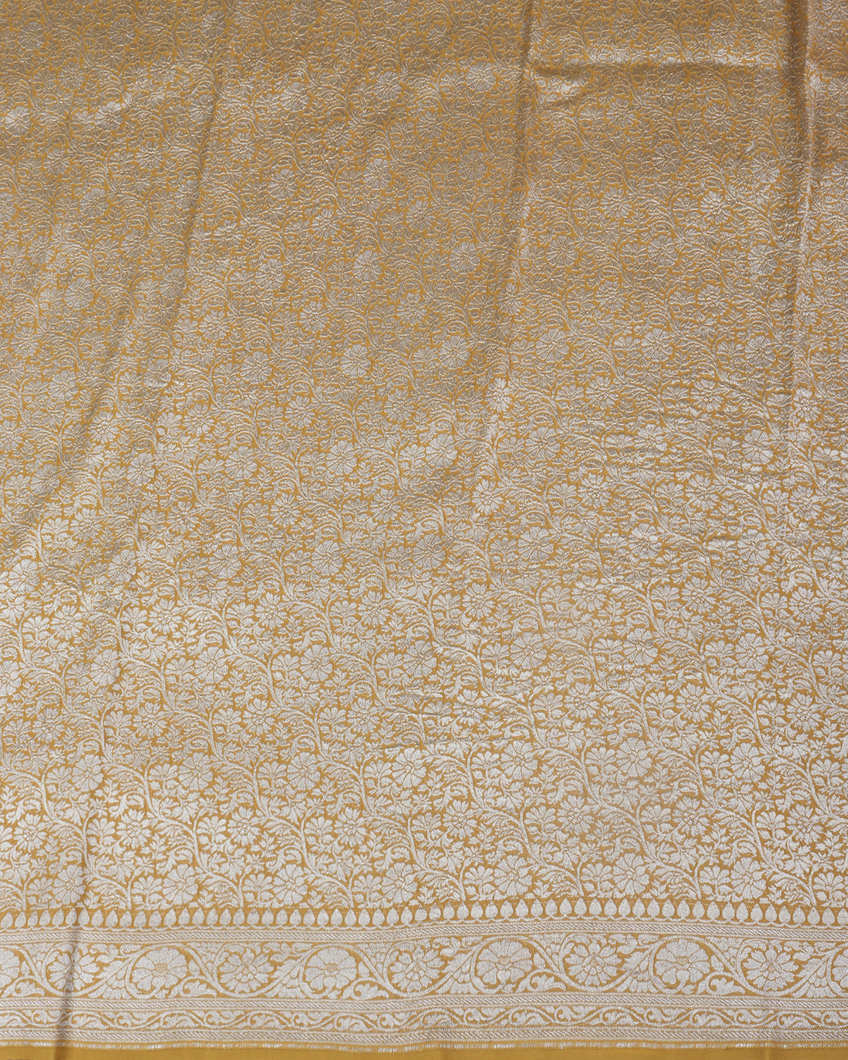 Yellow Banaras Georgette Silk Saree T3985623