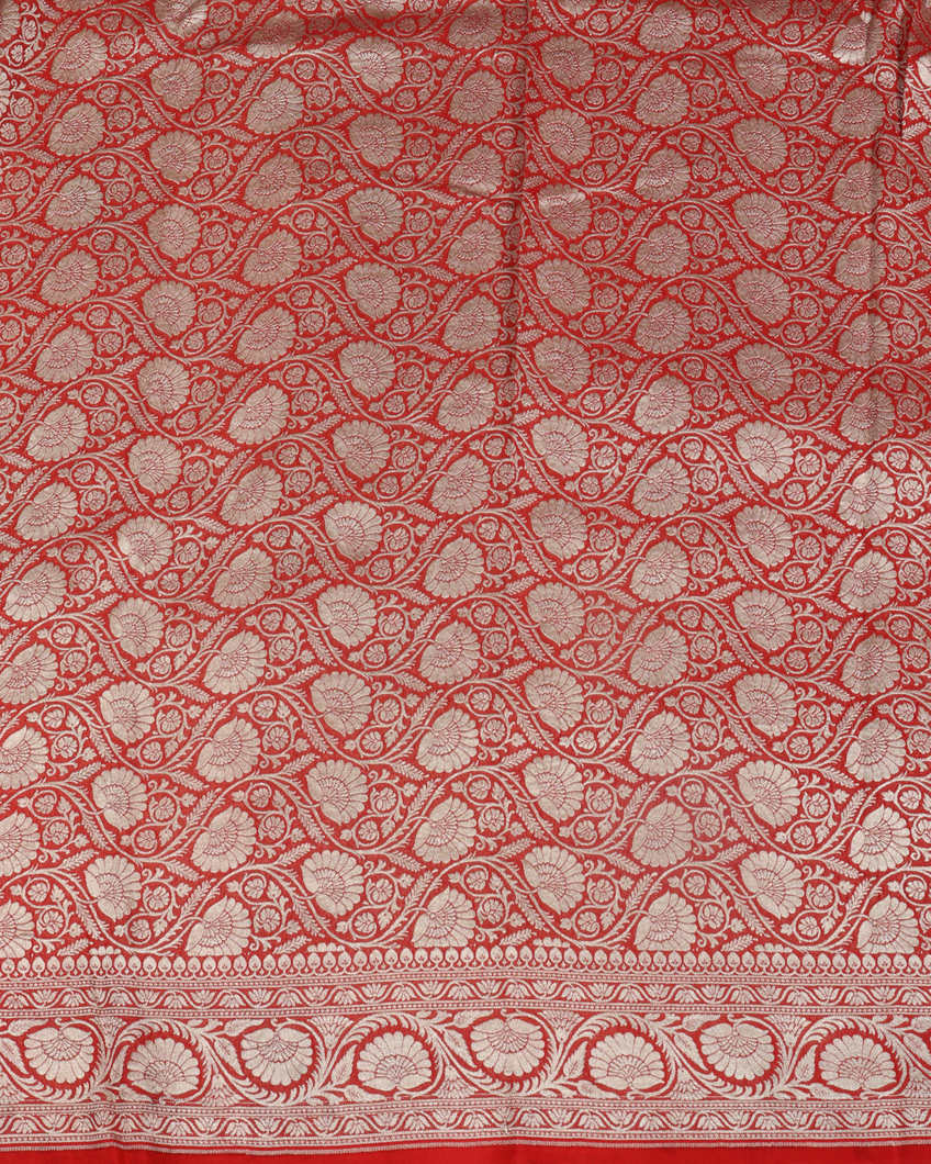 Red Banaras Georgette Silk Saree T3985643