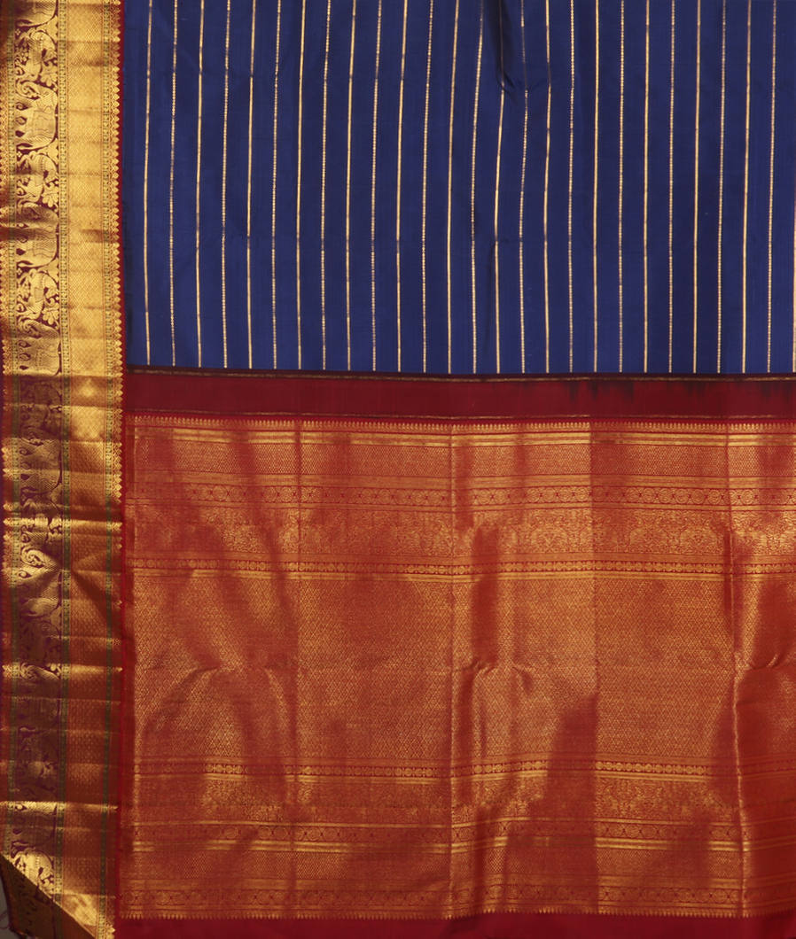 Blue Handwoven Kanjivaram Silk Saree T3634634