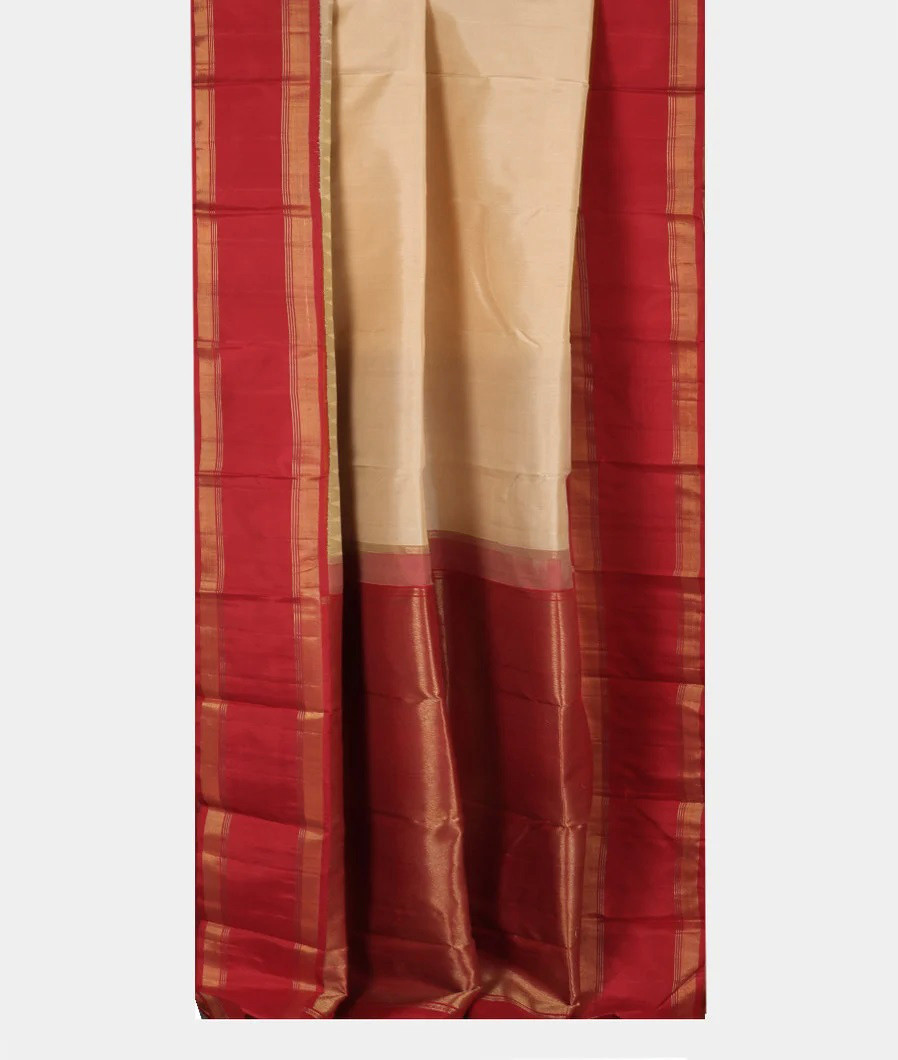 Beige Handwoven Kanjivaram Silk Saree T3077292