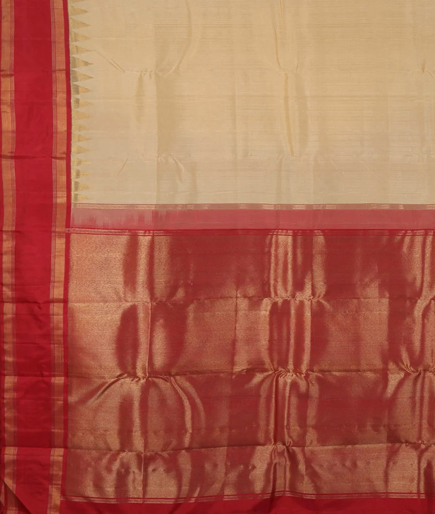 Beige Handwoven Kanjivaram Silk Saree T3077294