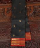 Black Handwoven Kanjivaram Silk Saree T4052611