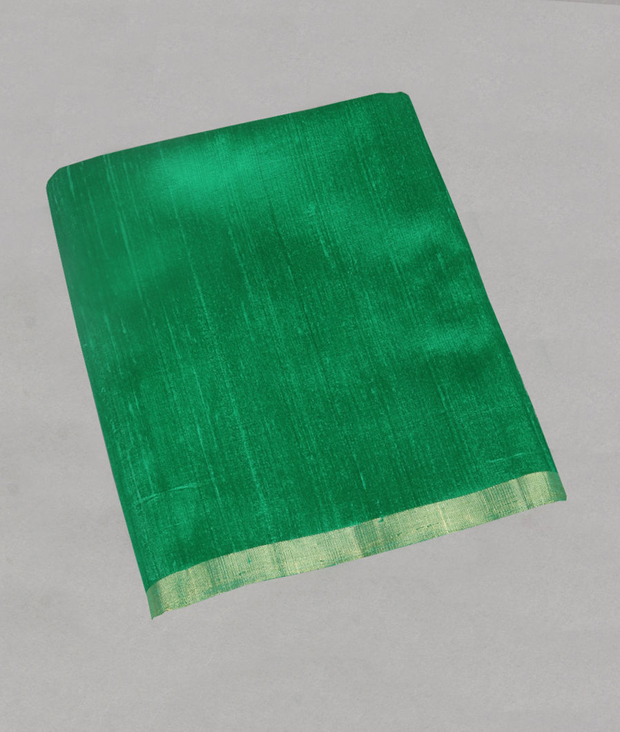 Green Woven Raw Silk Saree T384328-image