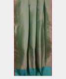 Bluish Green Banaras Silk Saree T3903812