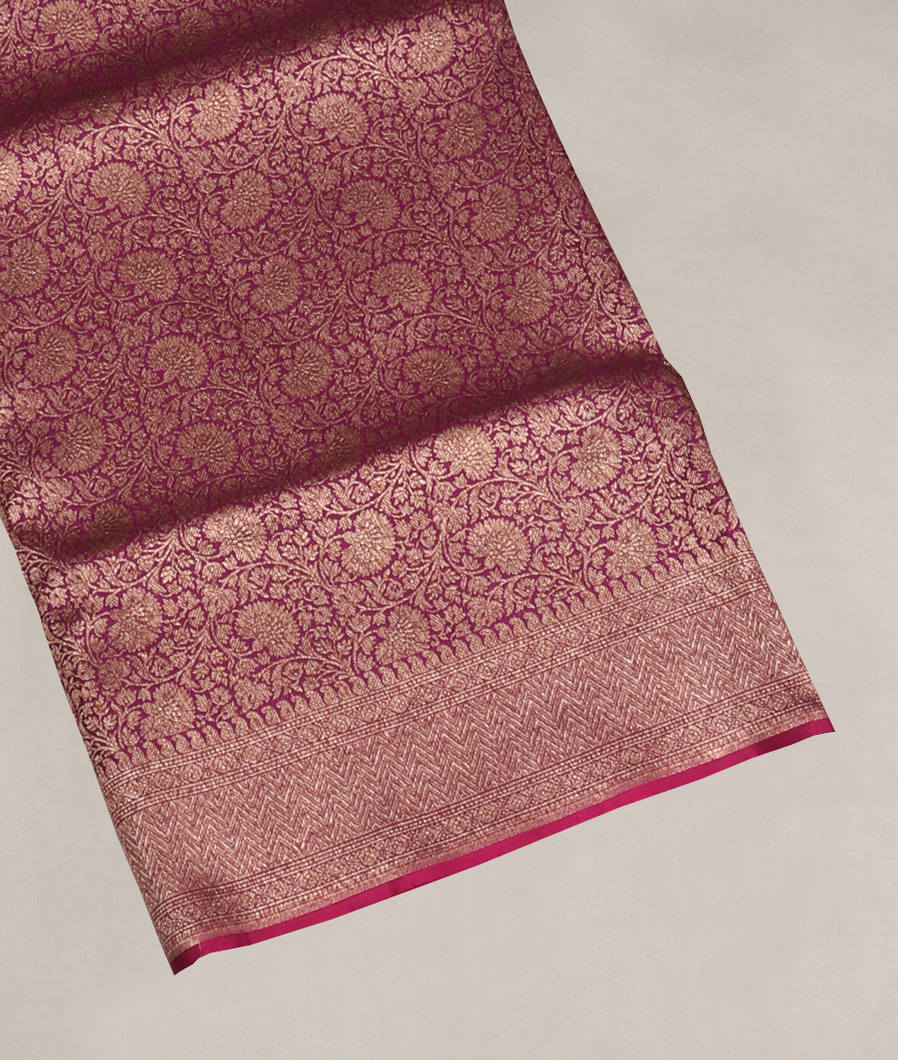 Purple Banaras Silk Saree T414465-image