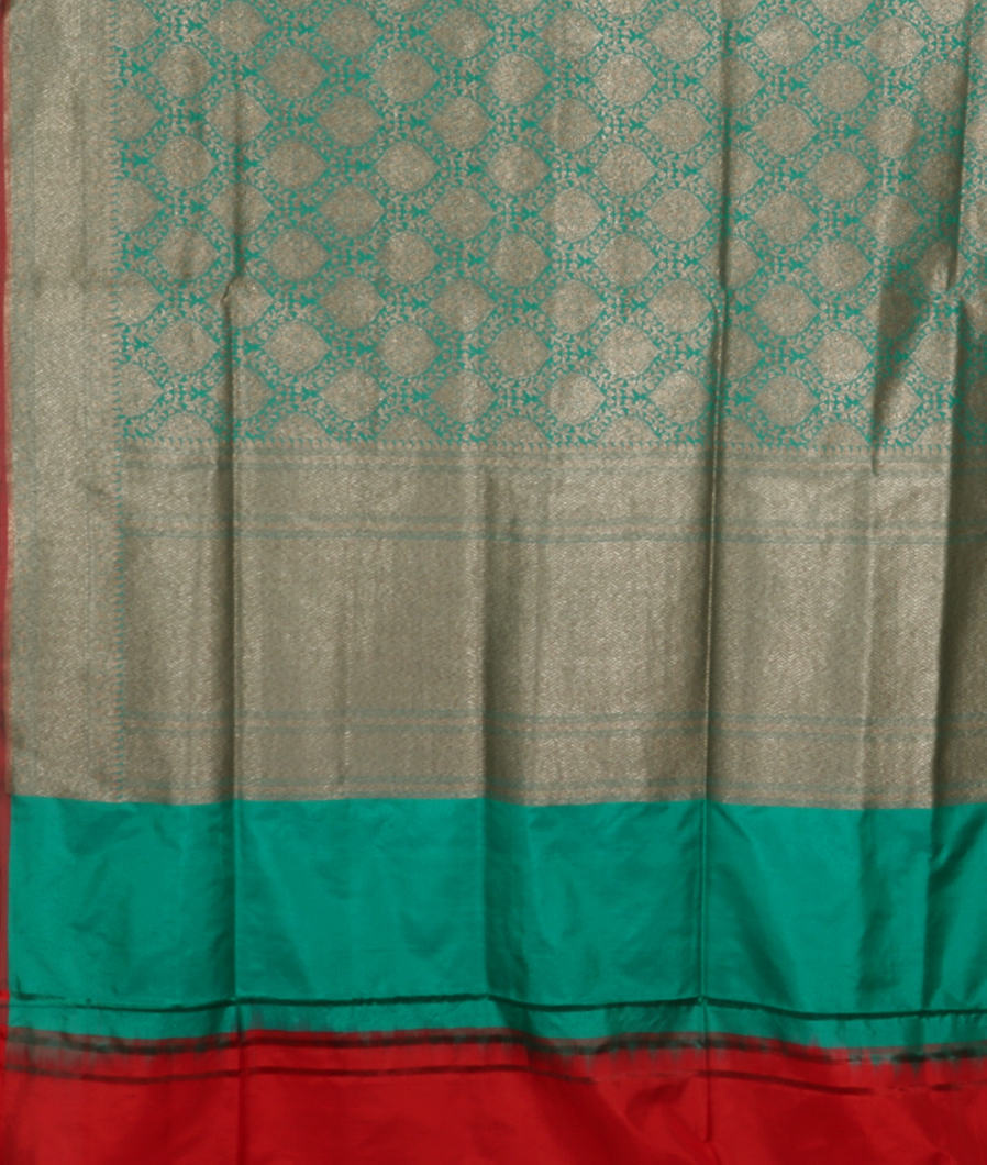 Greenish Blue Banaras Silk Saree T4144544