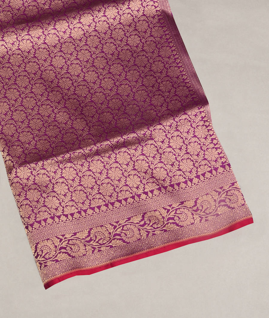 Purple Banaras Silk Saree T410532-image