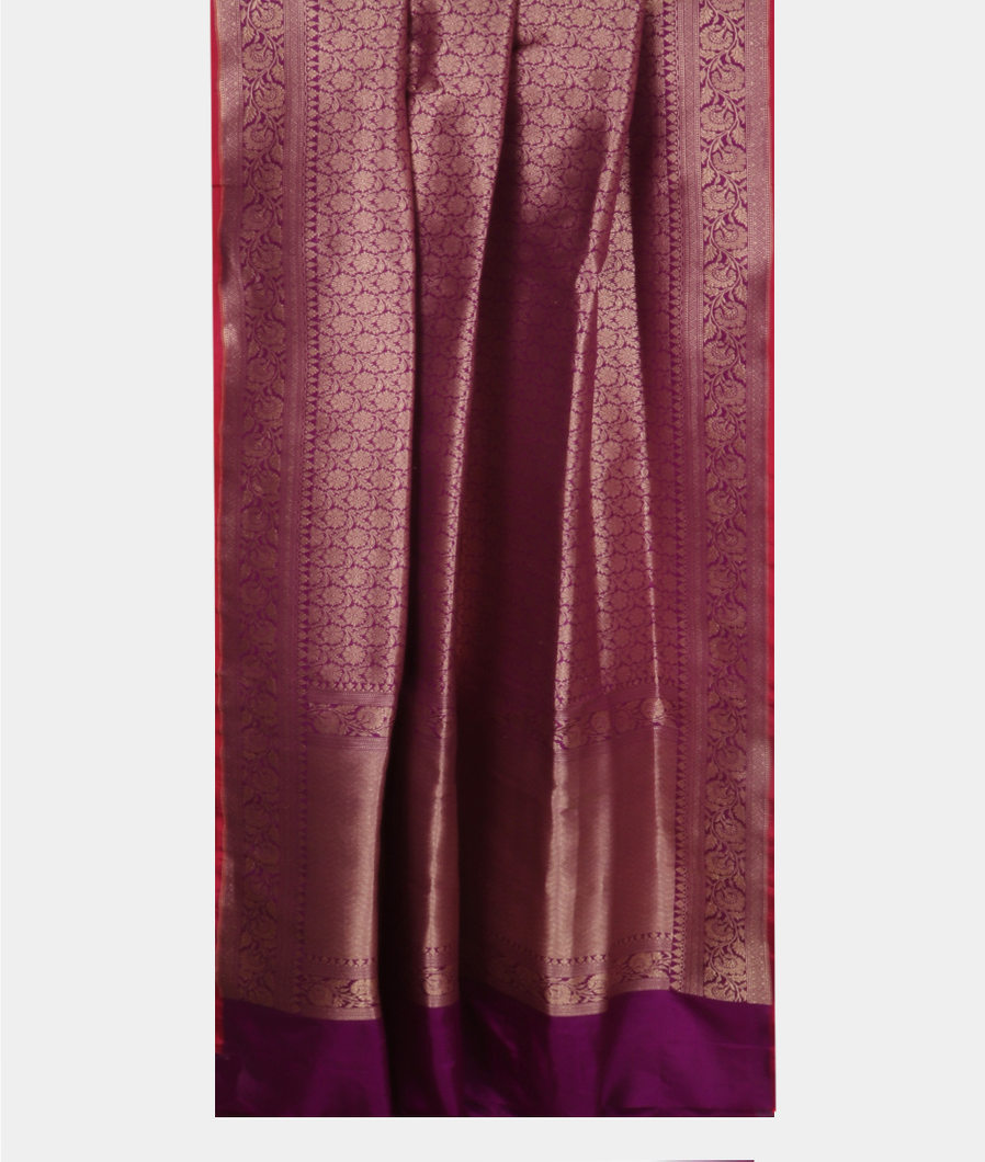 Purple Banaras Silk Saree T4105322
