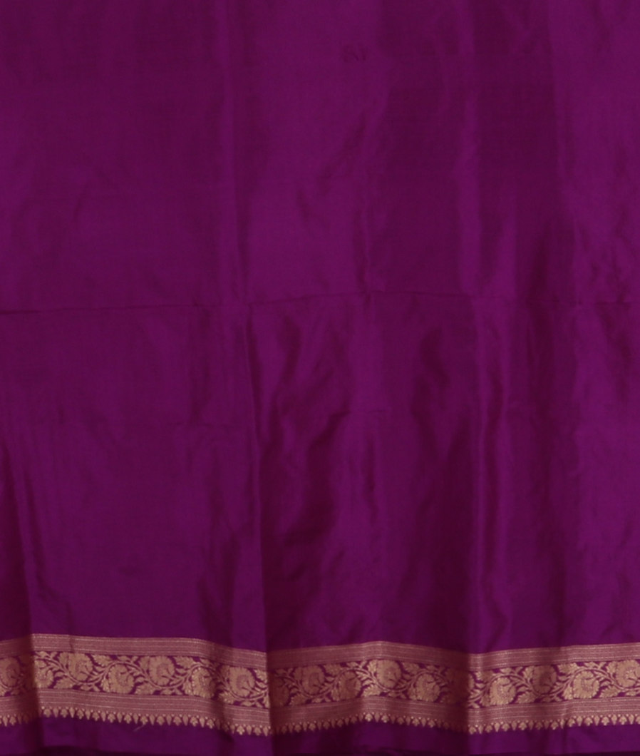 Purple Banaras Silk Saree T4105323