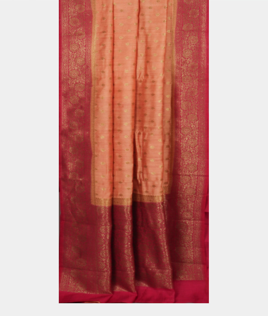 Salmon pink Banaras Tussar Saree T4144292