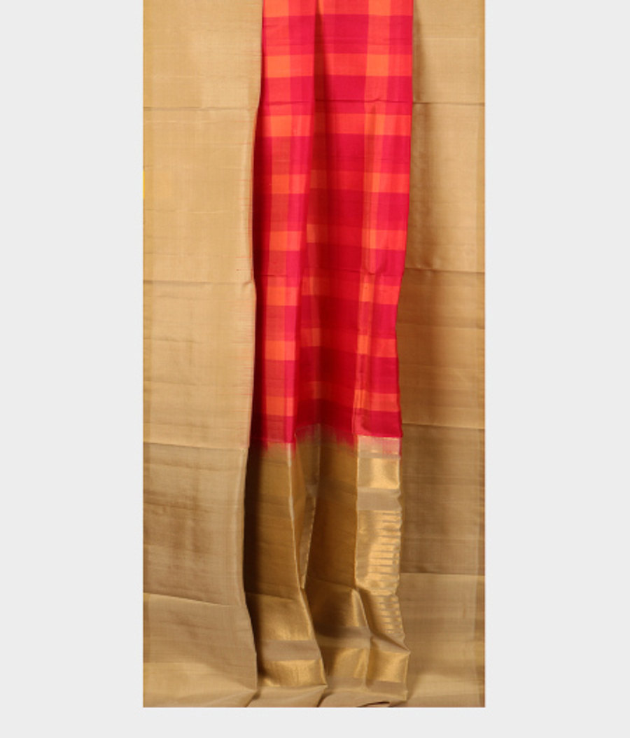 Magenta and Orange Soft Silk Saree T4133242