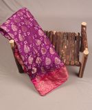 Purple Bandhani Chaniya Silk Saree T3778811