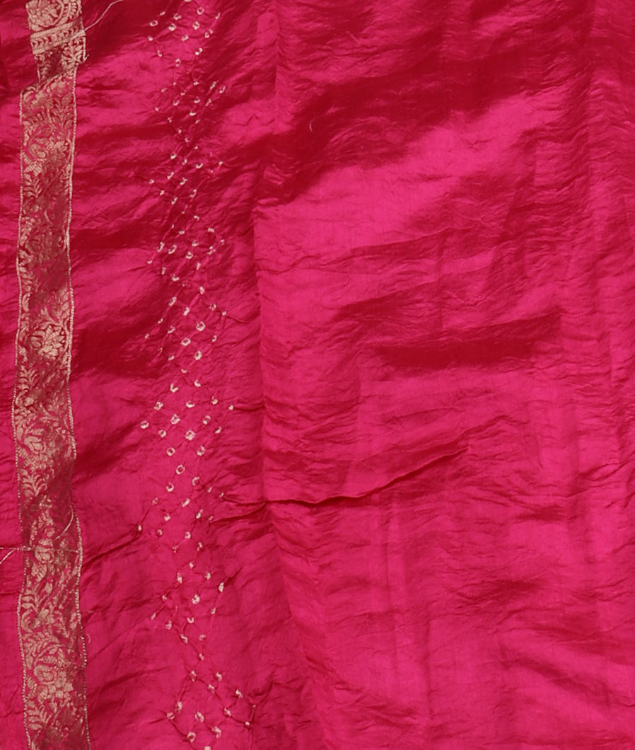 Purple Bandhani Chaniya Silk Saree T3778813