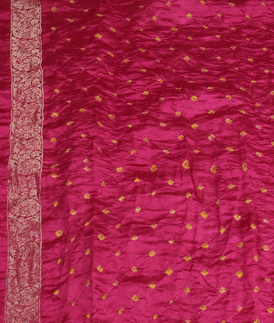 Purple Bandhani Chaniya Silk Saree T3778783