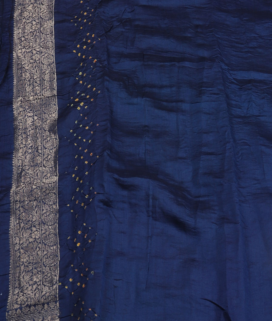 Green Bandhani Chaniya Silk Saree T3778873