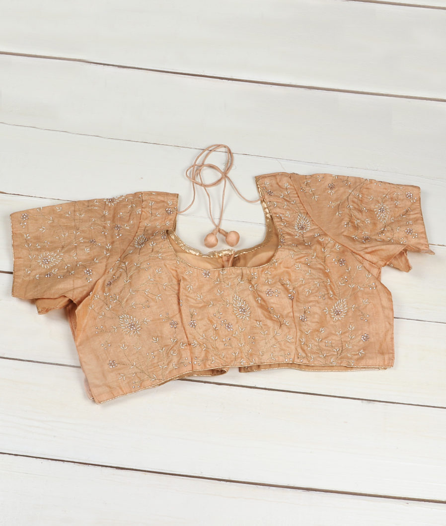Beige Tussar Embroidery Blouse T398574-image
