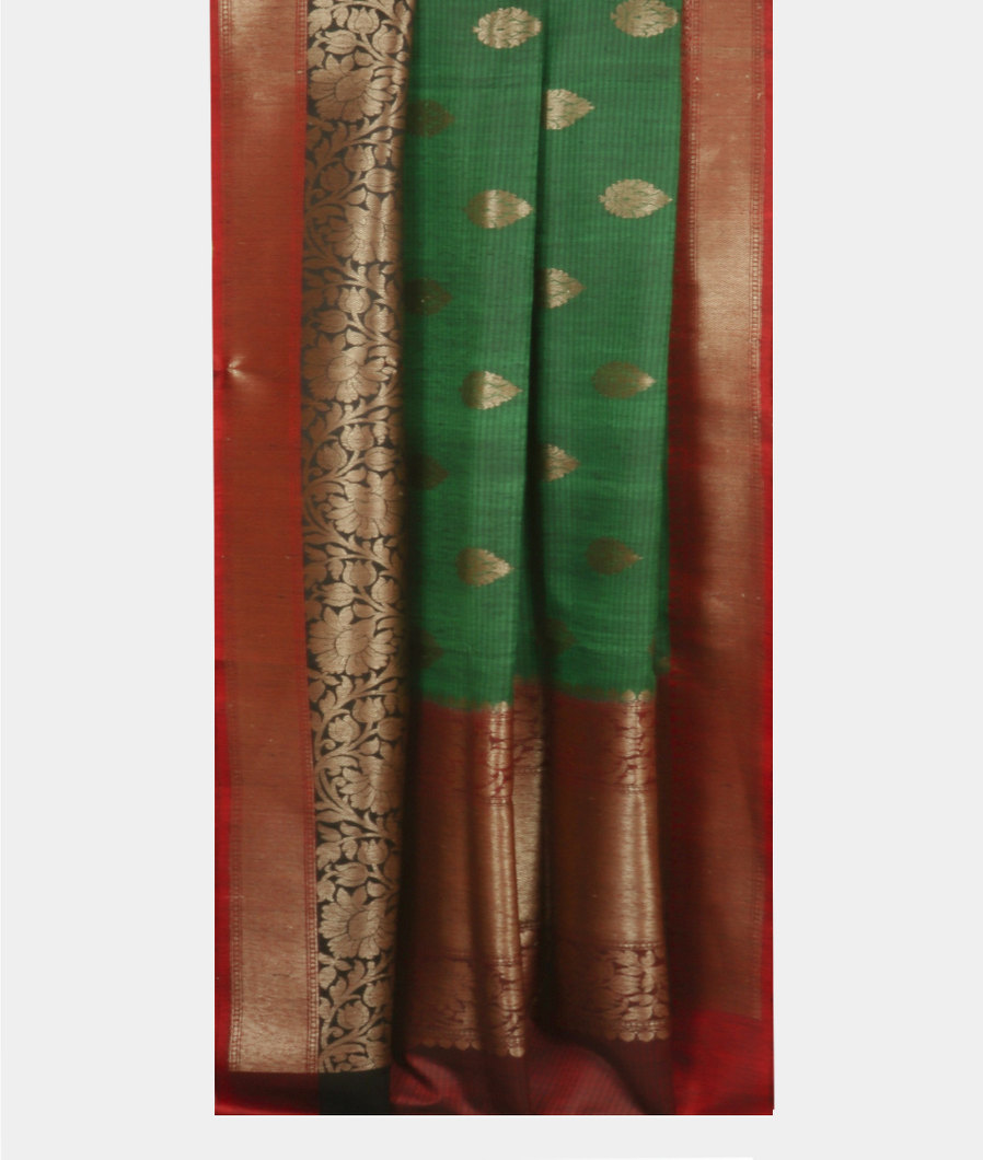 Green Banaras Tussar Saree T3723952