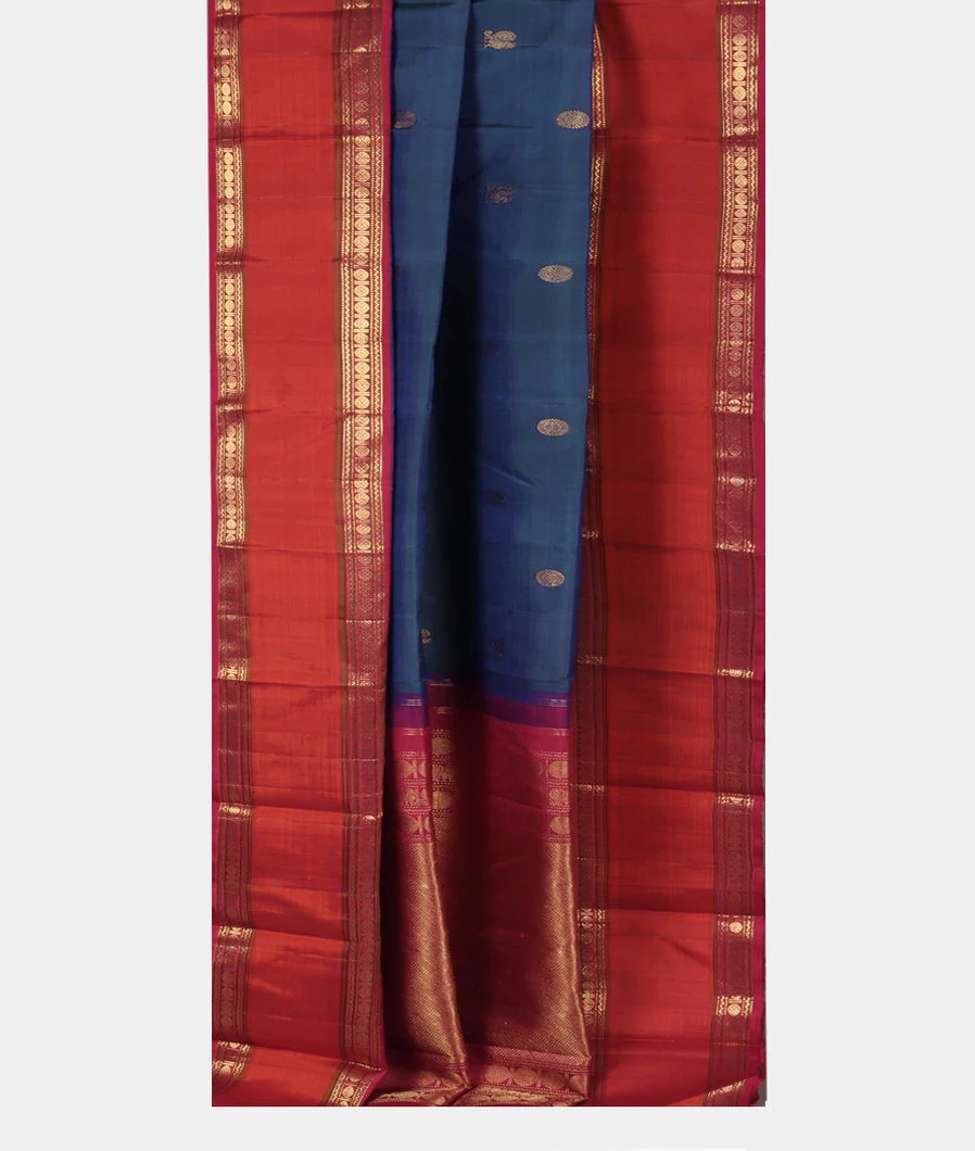 Peacock Blue Handwoven Kanjivaram Silk Saree T4150002