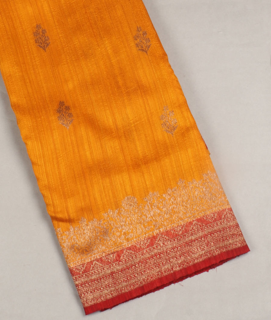 Yellow Banaras Tussar Saree T405604-image