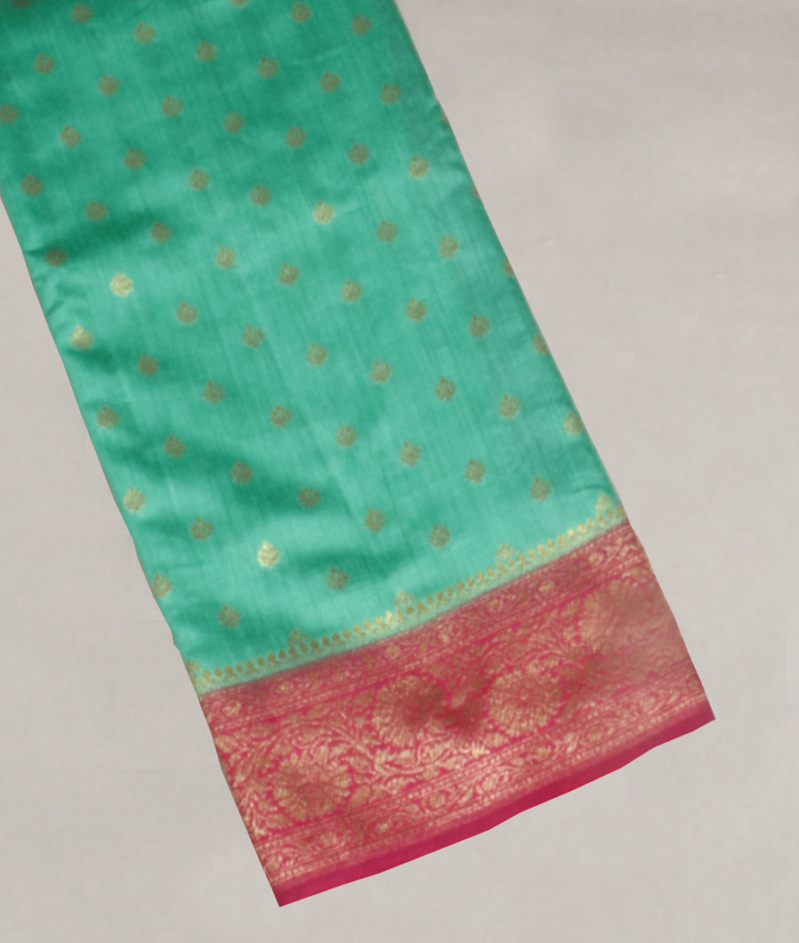 Green Banaras Tussar Saree T398211-image