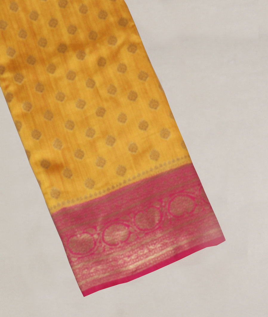 Yellow Banaras Tussar Saree T414414-image