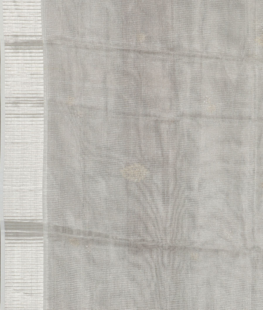 Silver Tissue Kota Embroidery Saree T4110573