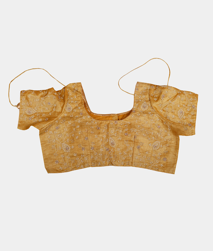 Silver Tissue Kota Embroidery Saree T4110574