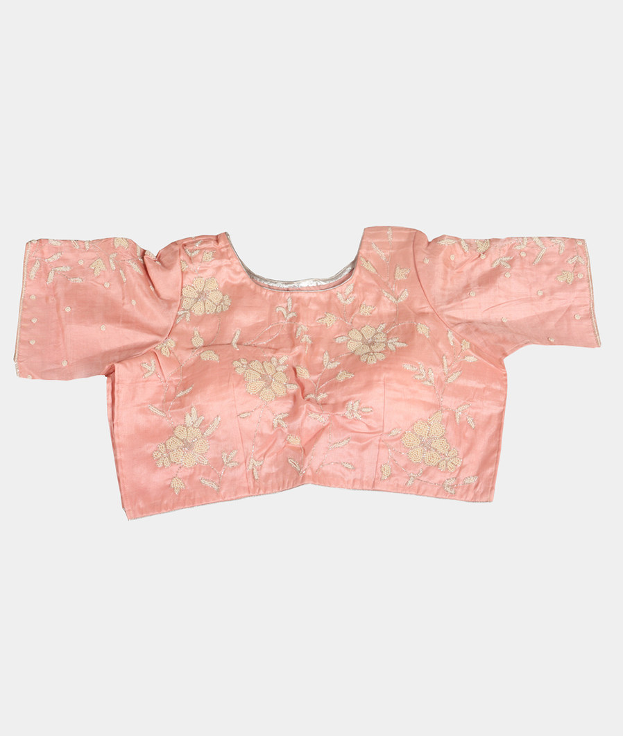 Silver Tissue Kota Embroidery Saree T4110484