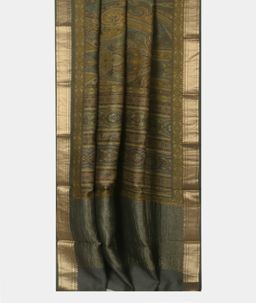 Green Tussar Printed Saree T2986172