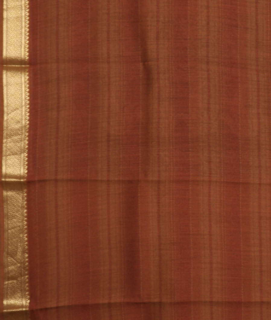 Brown Tussar Printed Saree T2986183