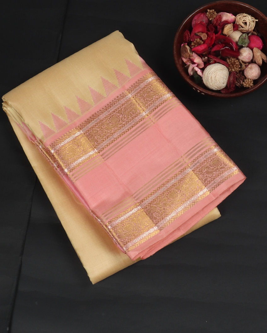 Beige Handwoven Kanjivaram Silk Saree T413794-image