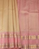 Beige Handwoven Kanjivaram Silk Saree T4137942