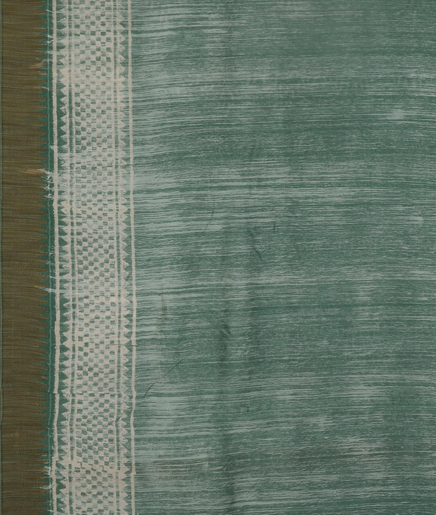 Green Soft Printed Cotton Saree T4111543