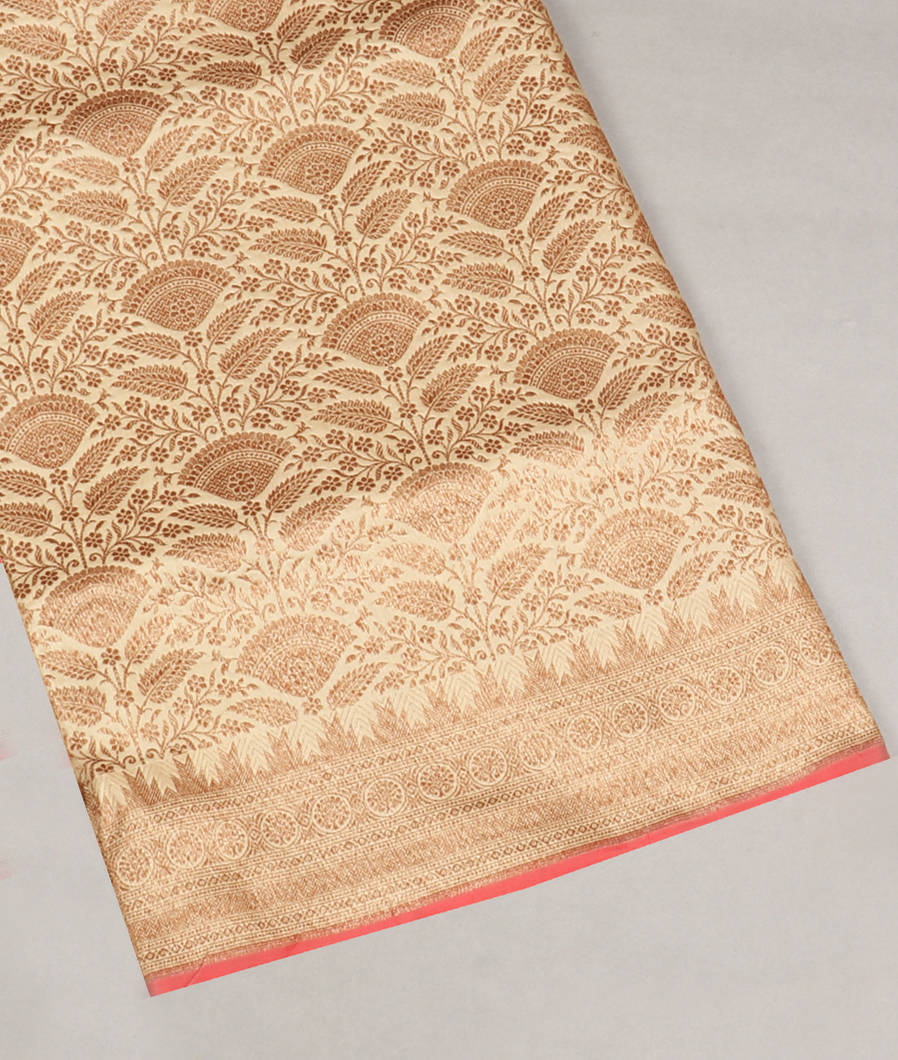 Beige Banaras Silk Saree T398220-image