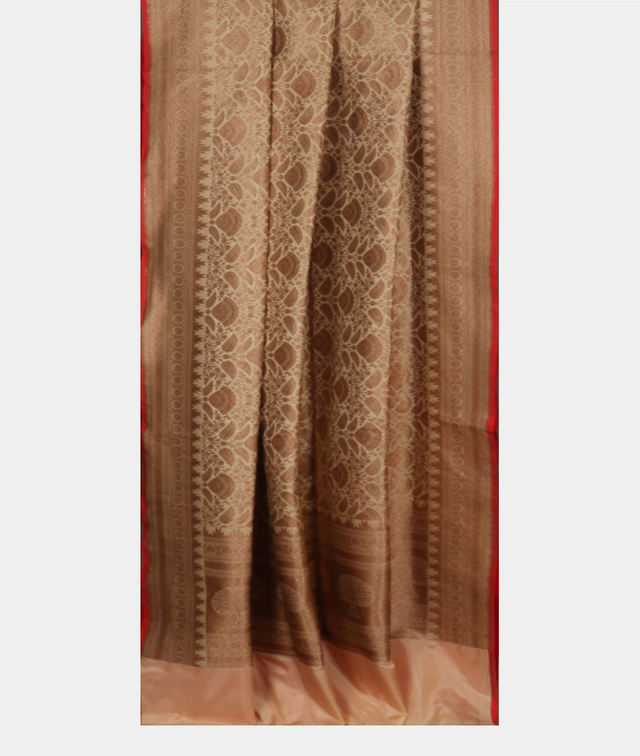 Beige Banaras Silk Saree T3982202