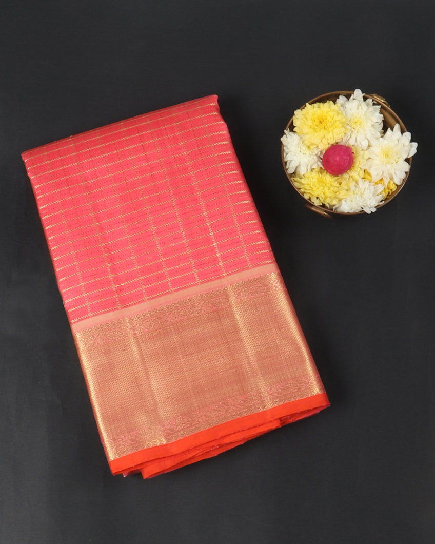 Pink Handwoven Kanjivaram Silk Saree T412422-image