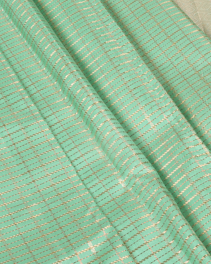 Greenish Blue Handwoven Kanjivaram Silk Saree T4124754
