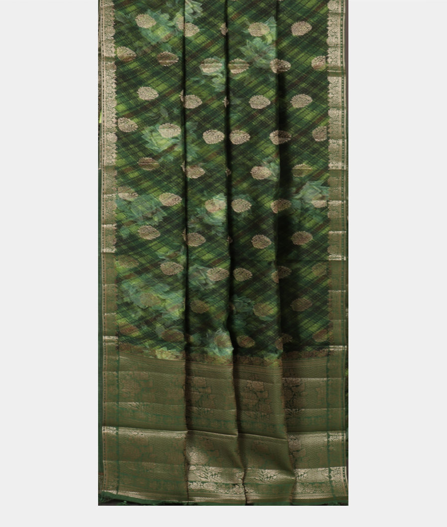 Green Tussar Printed Saree T3840872