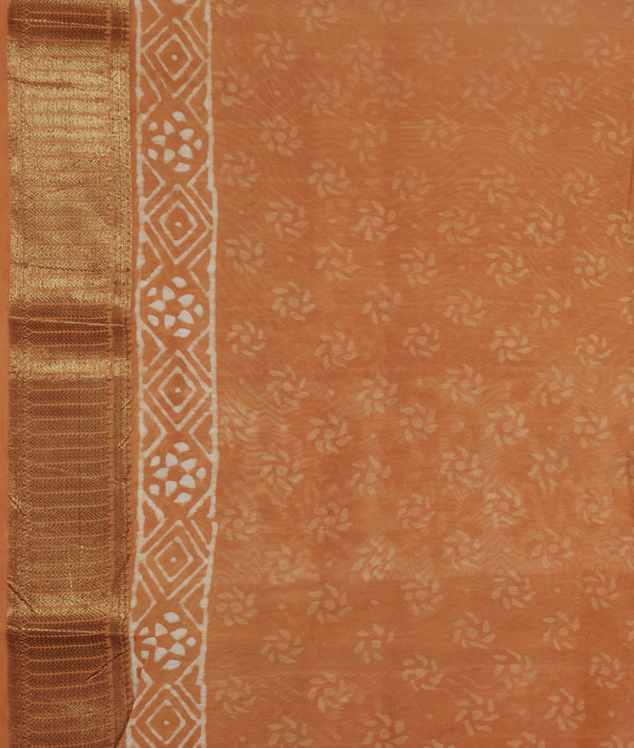 Light Brown Soft Printed Cotton Saree T4111803