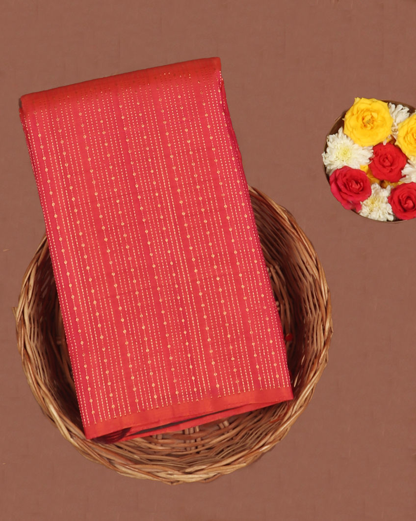 Pinkish Orange Handwoven Kanjivaram Silk Saree T412083-image