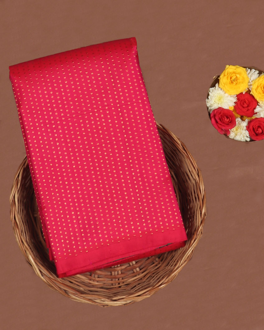 Orangish Pink Handwoven Kanjivaram Silk Saree T412107-image