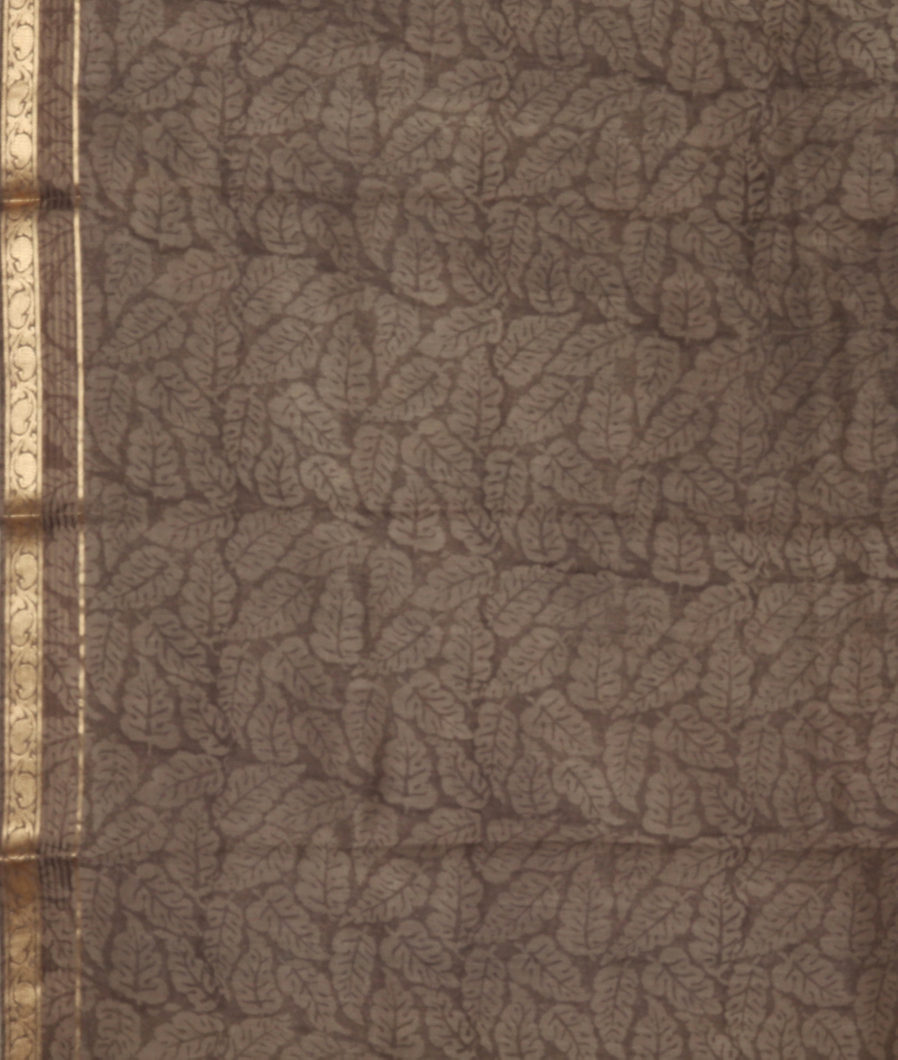 Green Printed Cotton Saree T2505513