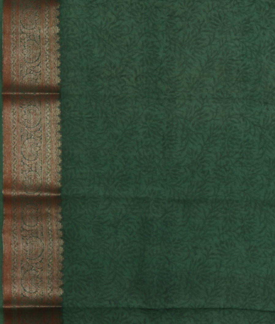 Green Printed Cotton Saree T2521143