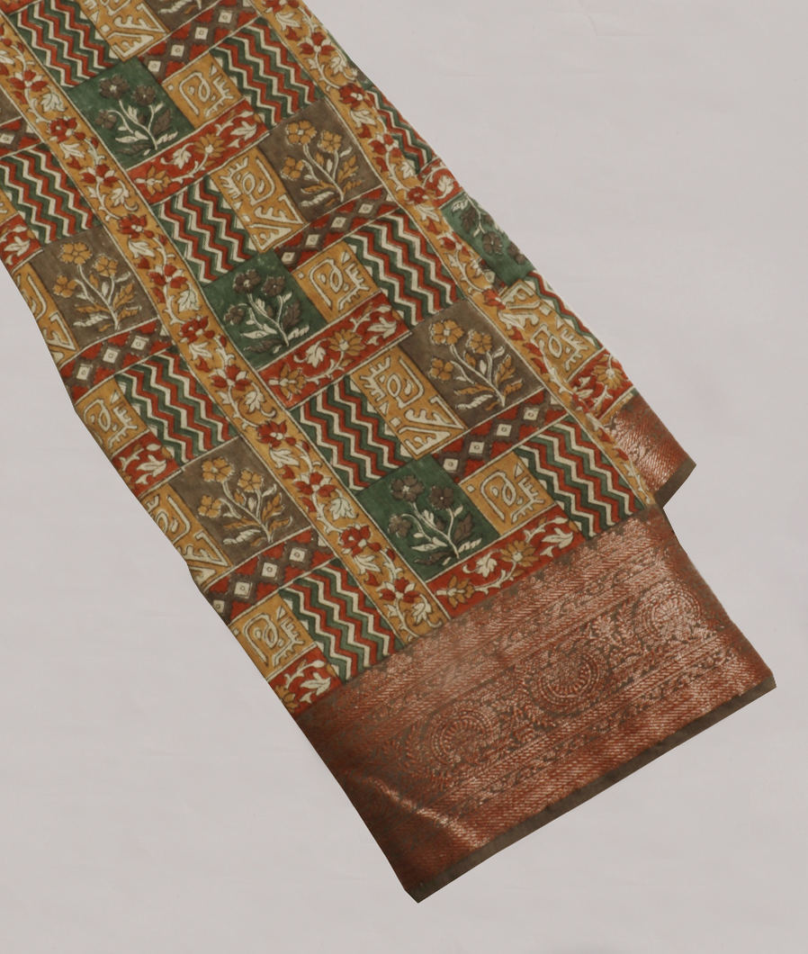 Multicolour Printed Cotton Saree T248570-image