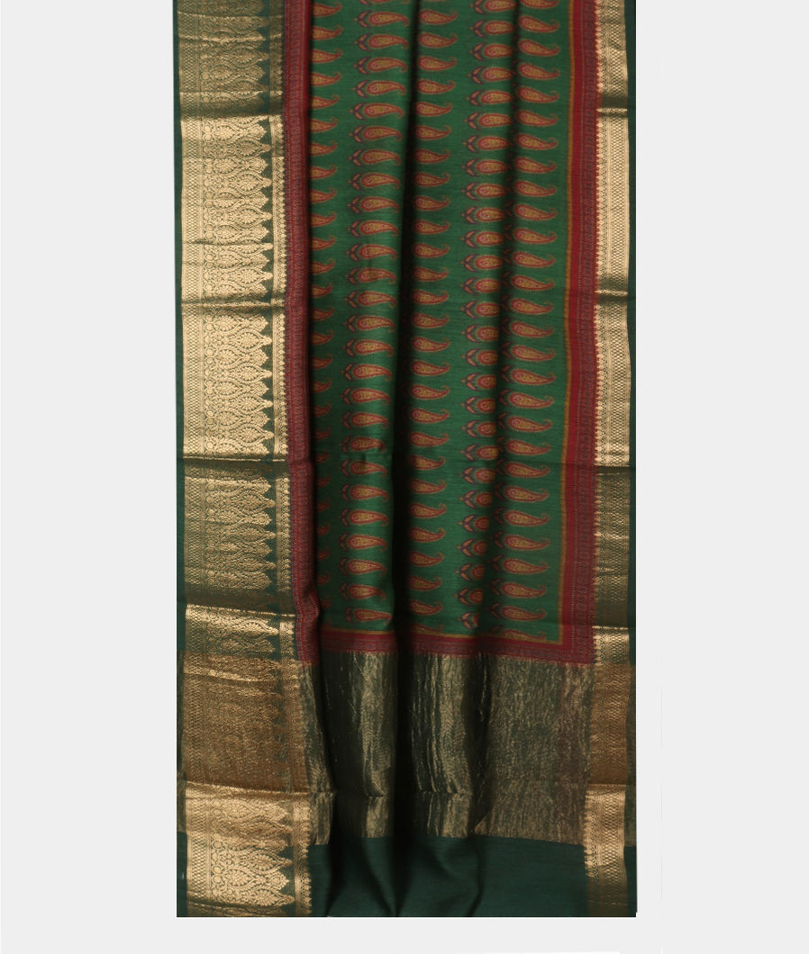 Green Tussar Printed Saree T2985752